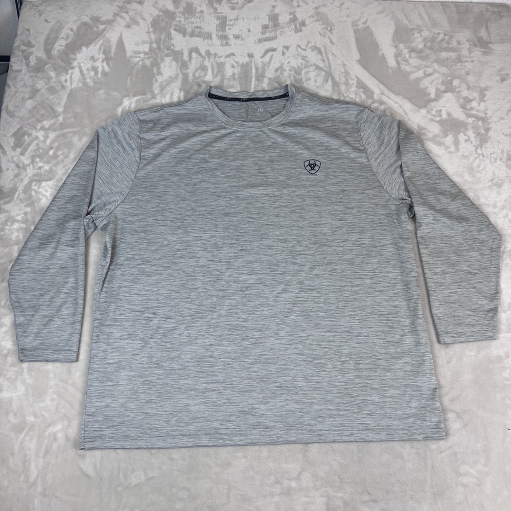 Ariat Tek Shirt Mens‎ XXL Mens Gray Heather Performance Outdoor Fishing Hiking